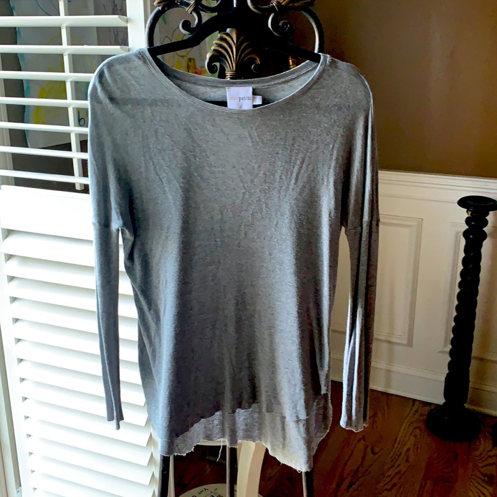 ASOS ribbed grey round hem T-shirt